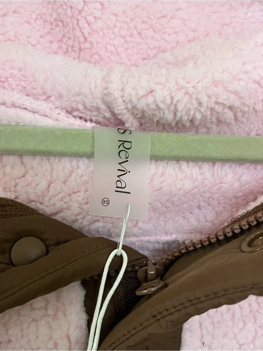 NEW Altar’d State AS Revival Pink and Brown Oversized Sherpa Hoodie Size XS NWT